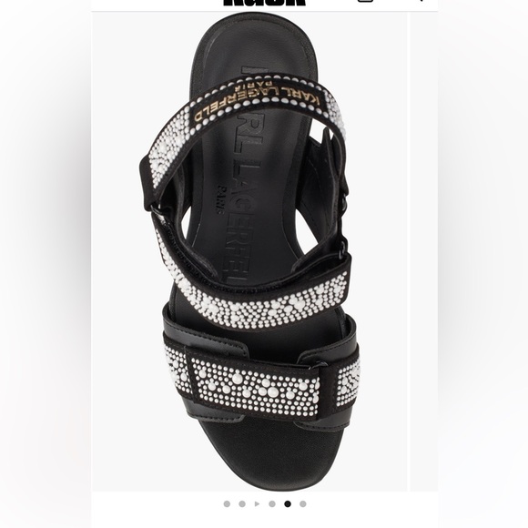 Karl lagerfeld Paris Alessia Faux Pearl Platform Sandal nwt - Picture 5 of 10